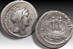 ROMAN REPUBLIC AR denarius L. Mussidius Longus, Rome - Shrine of Venus Cloacina - nicely struck - -