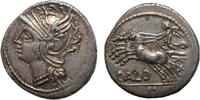 Roman Republic  denarius 104 BC. vz,with hints of gold irridescence.