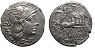 Roman Republic M.Aburius M.F.Geminus ar;denarius 132BC. choice FDC