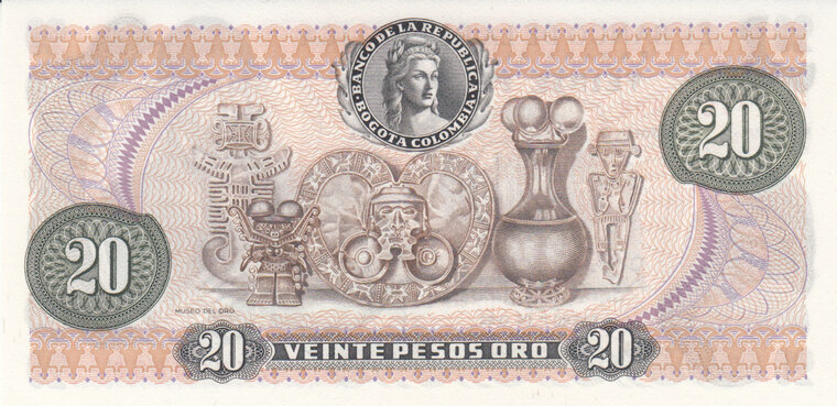 COLOMBIA P.409d - 20 Pesos Oro 1982 UNC | MA-Shops