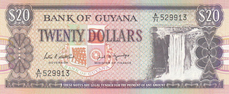 GUYANA P.27 - 20 Dollars ND 1989 UNC | MA-Shops