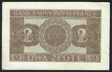 Pologne / Poland 2 Zlotych 01/08/1941 Bank Emisyjny W Polsce serie AF VF