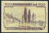 Allemagne / Deutschland / Germany 500 Mark 25/10/1922 Kehl Am Rhein VF+