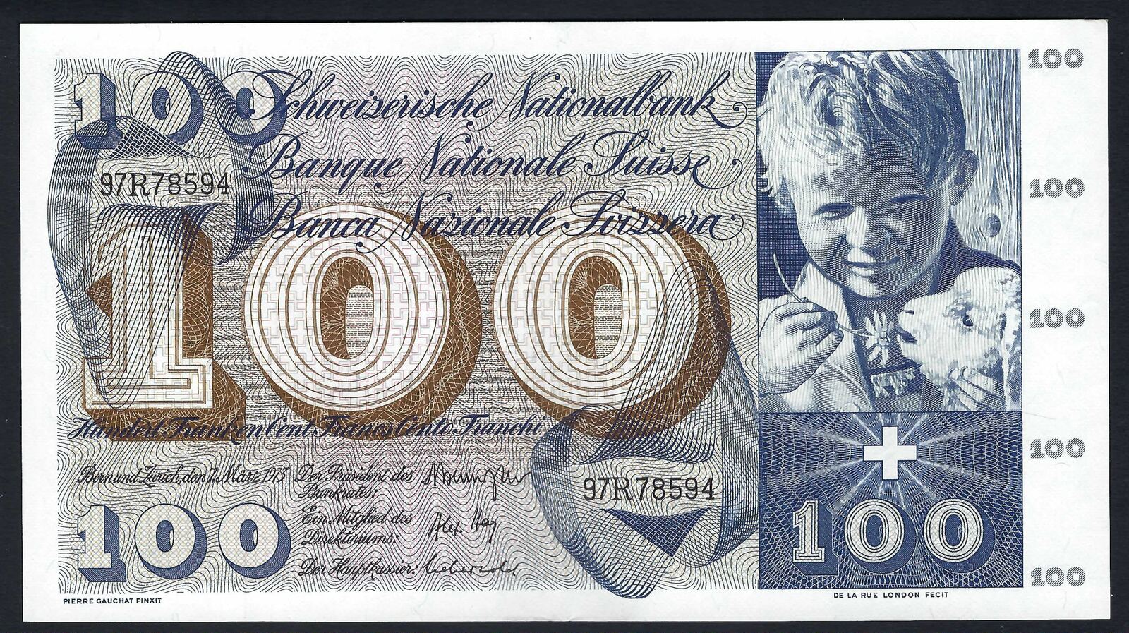 Lot De 100 Faux Billets Suisses 100 CHF – Cinquième Série – Reproduction Taille Réelle – Pour Jeux, Décoration, Photos – Scratch Cash