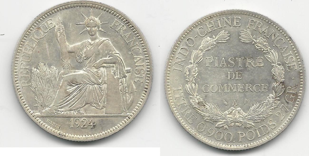 Piastre de Commerce 1924 Indochine Française VF | MA-Shops