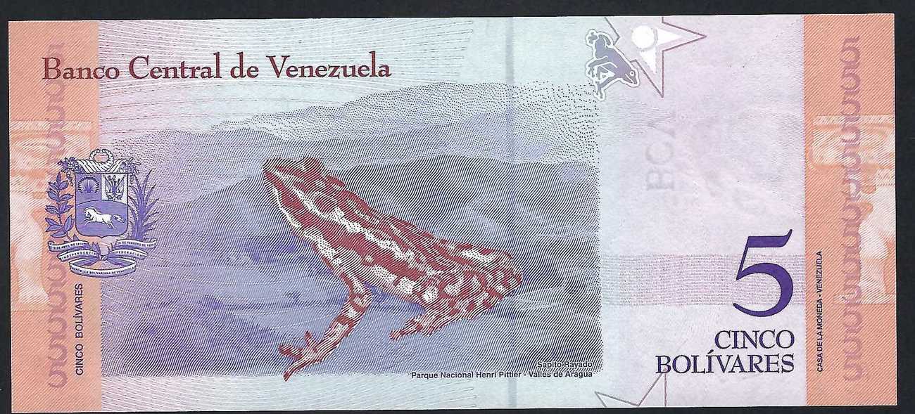 Venezuela 5 Bolivares 15 01 2018 Banco Central De Venezuela P Gem Unc Ma Shops