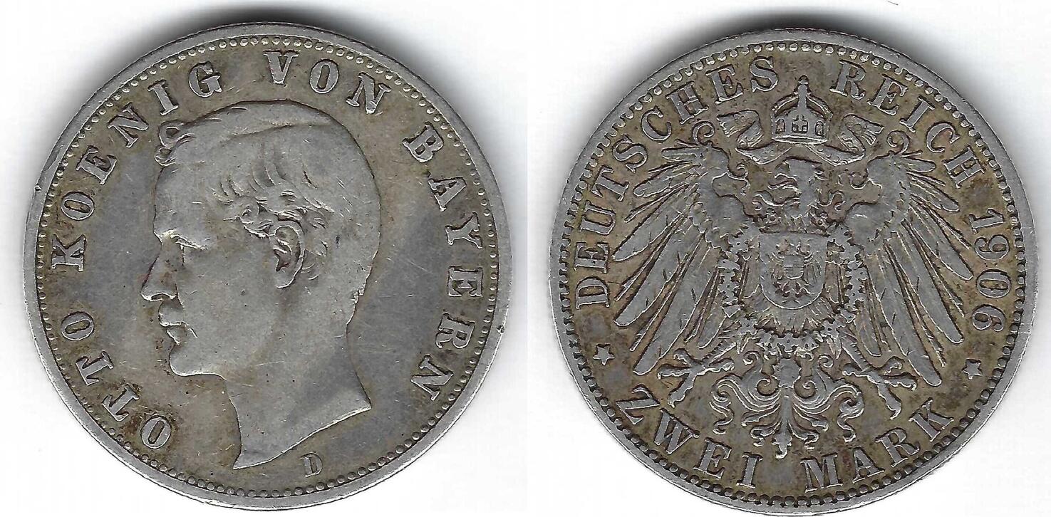 Bavière / Bavaria / Bayern 2 Mark 1906 D Otto S | MA-Shops