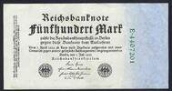 Allemagne / Deutschland / Germany 500 Mark Reichsbanknote -
