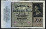 Allemagne / Deutschland / Germany 500 Mark Reichsbanknote -