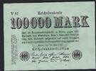 Allemagne / Deutschland / Germany 100000 Mark Reichsbanknote -