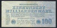 Allemagne / Deutschland / Germany 100 Milliarden Mark Reichsbanknote -