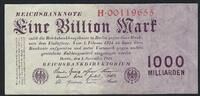 Allemagne / Deutschland / Germany 1 Billion Mark Reichsbanknote -