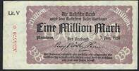 Baden 1 Million Mark Badische Bank -
