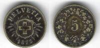 5 Rappen 1873 Suisse / Switzerland / Schweitz Helvetia S +