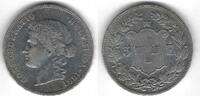5 Francs 1891 B Suisse / Switzerland / Schweitz Helvetia S  (prägeschwache)
