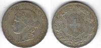 5 Francs 1907 B Suisse / Switzerland / Schweitz Helvetia SS (Kratzer)