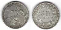 5 Francs 1850 A Suisse / Switzerland / Schweitz Helvetia assise SS +