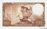 Spain 100 Peseta Banknote, 1965, Gustavo Adolfo Becker | A historical banknote