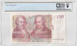 Bank of England £50 banknote, PCGS Choice VF35 certified.