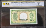 1953 Malaya & British Borneo $5 Banknote PCGS 64 CHOICE UNC