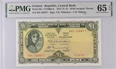 Central Bank of Ireland £1 banknote, Pick #64c PMG 65 EPQ -
