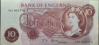  Bank of England Ten Shillings Note 1967  17.00 US$  +  35.00 US$ shipping