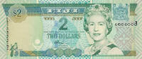 Fiji $2 Banknote, 2002 Series (Elizabeth II) | Issued by the Republic of Fiji -