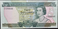 Solomon Islands 2 Dollar Banknote (Queen Elizabeth II Portrait) -