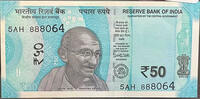   Indian 50 rupee banknote (issued in 2017, Mahatma Gandhi Hampi ruins)  3.00 US$  +  35.00 US$ shipping