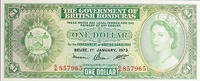   British Honduras 1 dollar bill, 1973, featuring Elizabeth II, Pick #33... 209.00 US$  +  30.00 US$ shipping