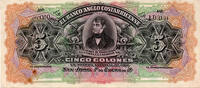   Costa Rica Anglo-Costa Riciens Bank 5 Corones banknote (issued 1903&ndash;19... 35.00 US$  +  35.00 US$ shipping