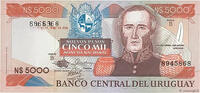   Uruguay 5000 Nuevos Peso Banknote (1983-1987) | Featuring Juan Antonio... 23.00 US$  +  35.00 US$ shipping