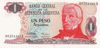   Argentine Banknote 1983-1984 Issue 1 Peso Jose de San Martin (VF Grade)  1.00 US$  +  35.00 US$ shipping