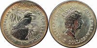 1990 Australian 5 Dollar Silver Coin, Kookaburra, 1 oz Silver (Goldsilverjapan) -