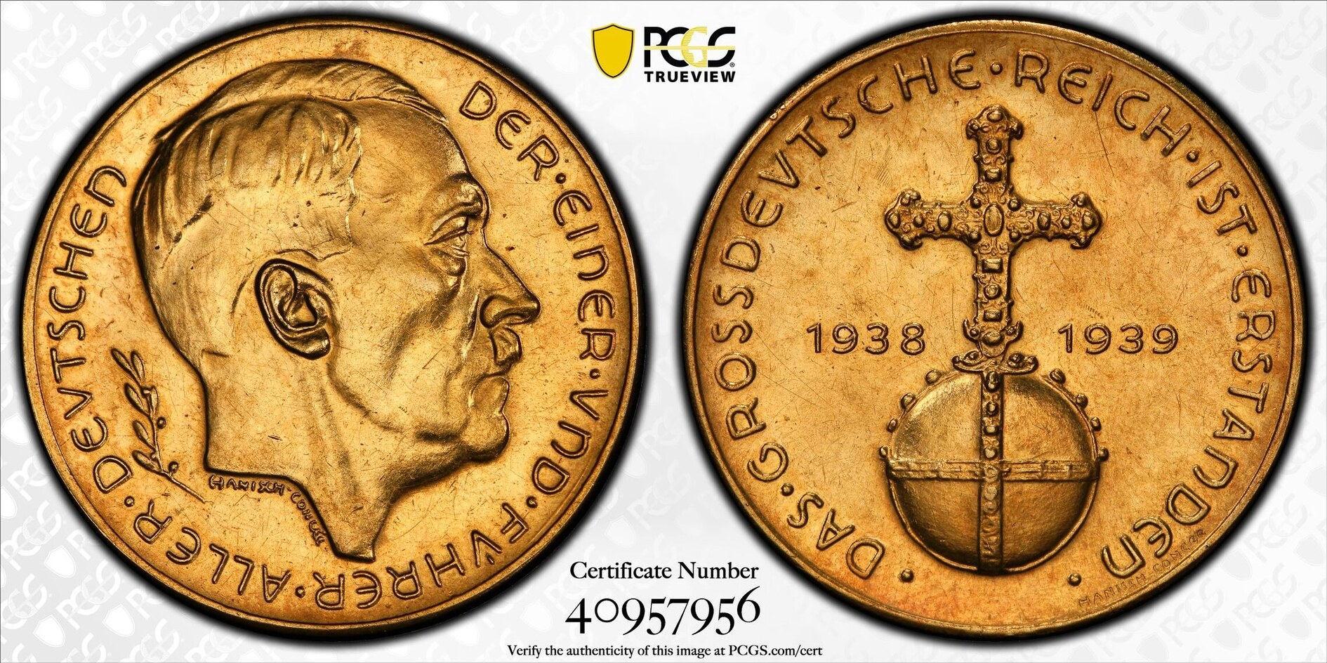 Germany, Third Reich 1939 NSDAP Medal, Colbert 116, Gold