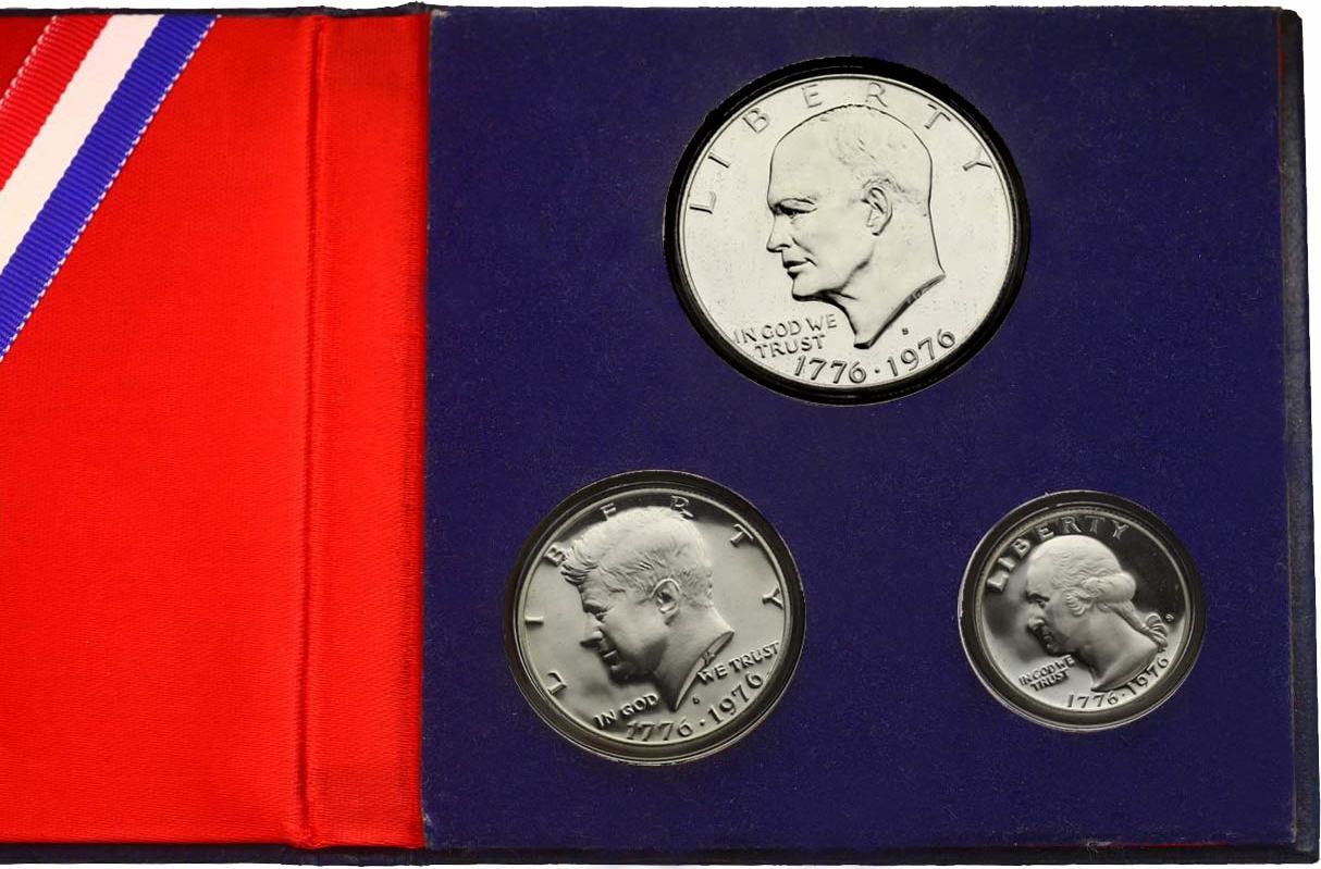 USA Dollar Half Dollar Quarter 1976 Bicentennial 1776 1976 