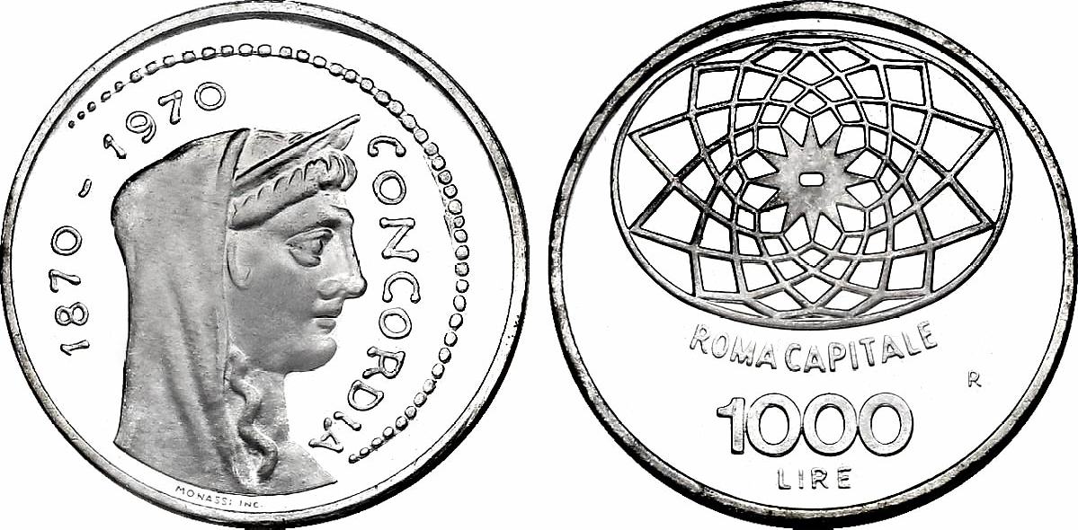 Italien 1000 Lire 1970 'Rom' Proof | MA-Shops