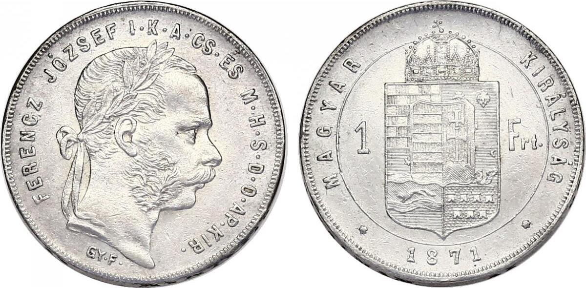Österreich - Ungarn Forint 1871 GYF Franz Joseph (1848 - 1916) EF