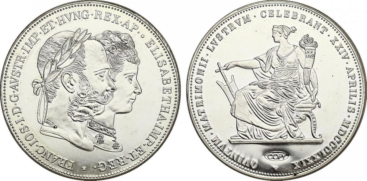 Österreich 2 Gulden 1879 COPY Silberhochzeit Kaiser Franz Joseph