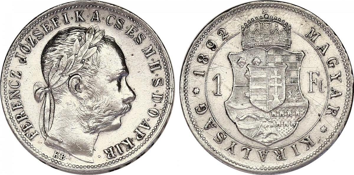 Österreich Ungarn Forint 1892 KB Fiume Franz Joseph 1848 1916 VF EF MA Shops