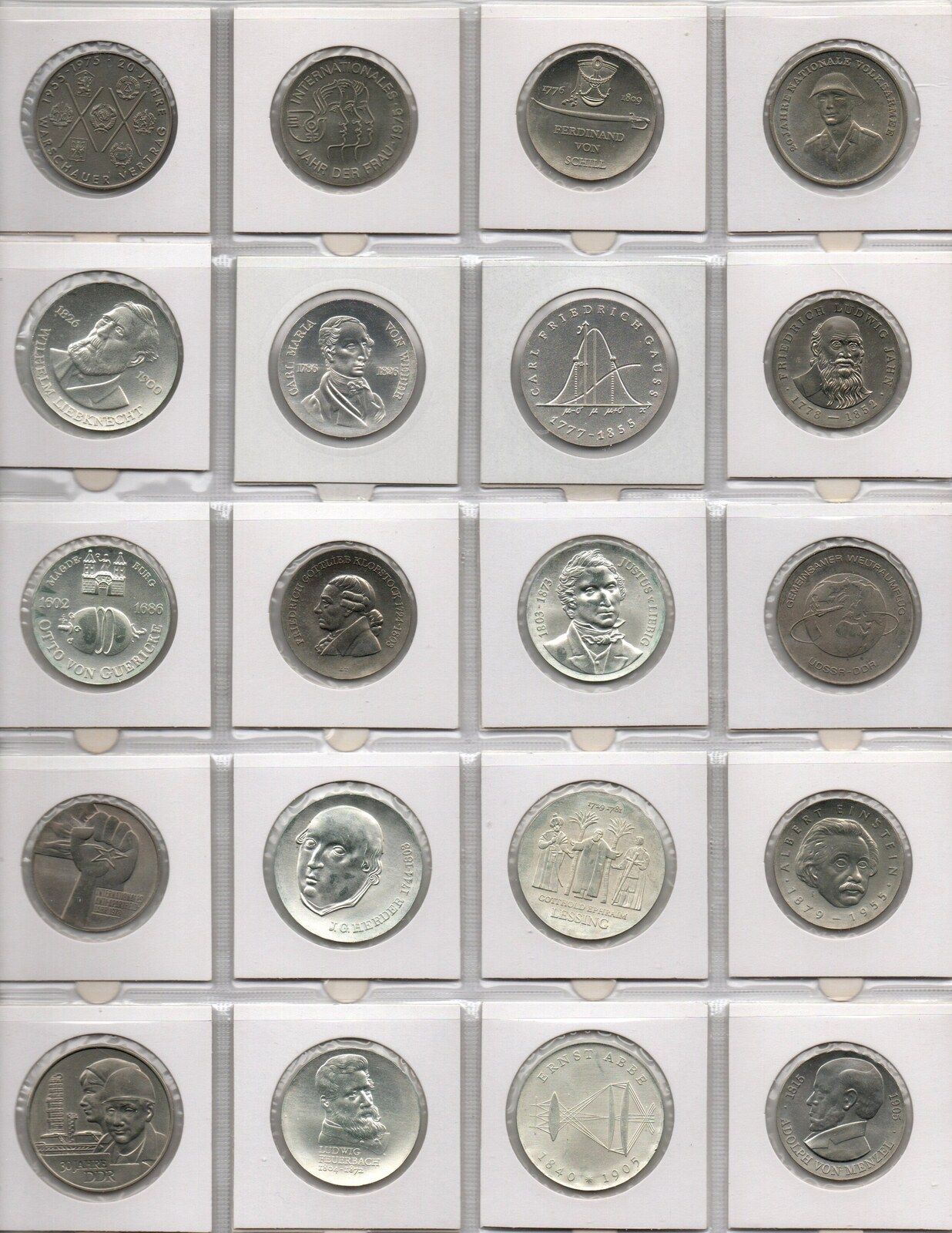 DDR German Democratic Republic 5, 10 und 20M. komplett 19661990
