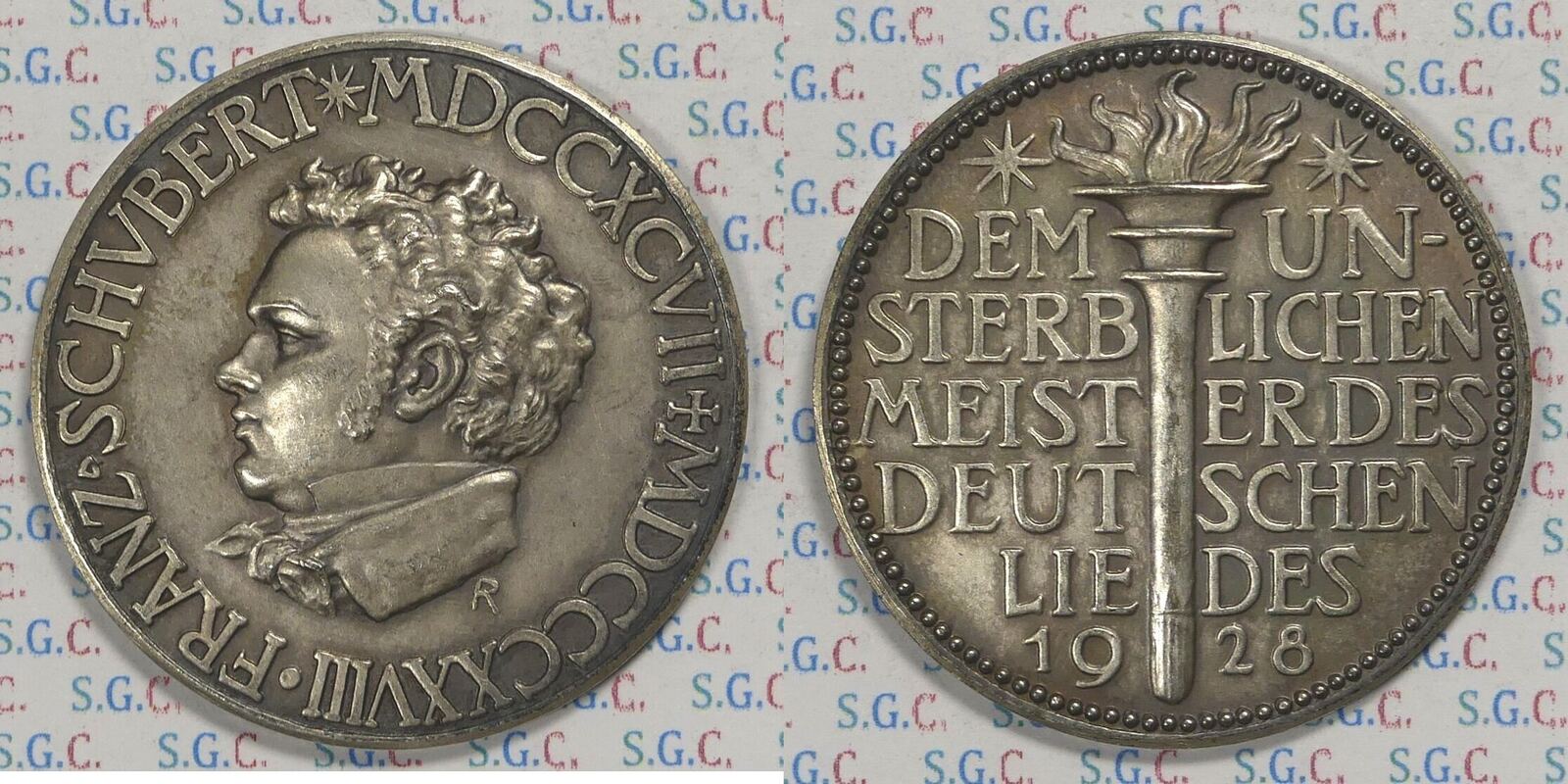 Medaille von Karl Roth, Ø 36mm 1928 zum 100. Todestag von Franz ...
