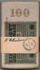 Deutsches Reich 100 Millionen Mark x 100 mit orig.Banderolle Orig. Packung von 100 Stück mit Banderolle der Gemeinde Messel, Kr. Darmstadt -