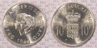 Monaco 10 Fr. 10th Wedding Anniversary Rainier III and Grace Kelly -