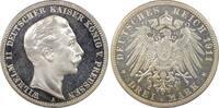 3 Mark 1911-A Kaiserreich Preussen Kaiser Wilhelm II PP, winz. Haarlinien, Kontrast! PCGS PR64DCAM