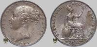Grossbritannien 1/4 Penny (Farthing) mit erhobene "WW" Queen Victoria -