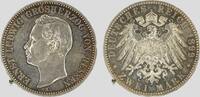 2 Mark 1899-A Kaiserreich Hessen Grossherzog Ernst Ludwig vz/St mit feiner Tönung, schwache Haarlinien