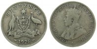 Australien 6 Pence Ag Georg V -