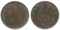 GB Großbritannien ab 1708 1 Farthing 1874 Br Victoria, H, feiner kratzer VF+