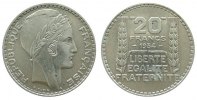 Frankreich 20 Francs Ag Turin, Gad. 852 -